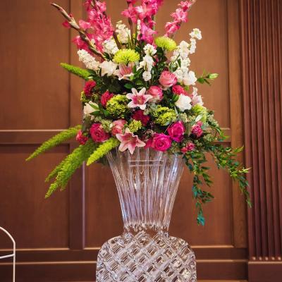 Ice Sculpture Vase with Floral