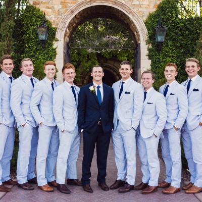 Pale Blue Groomsmen Suits