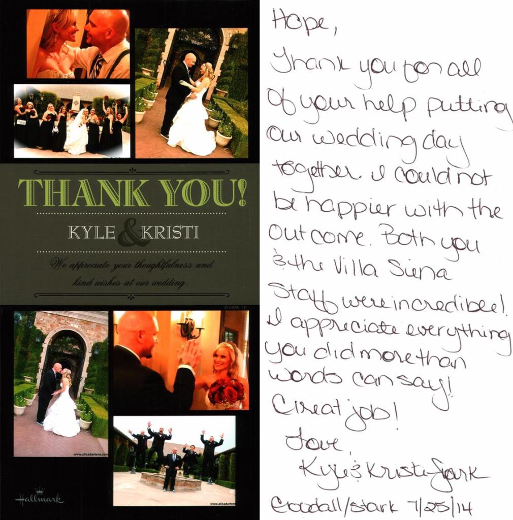 Kristi & Kyle Thank you