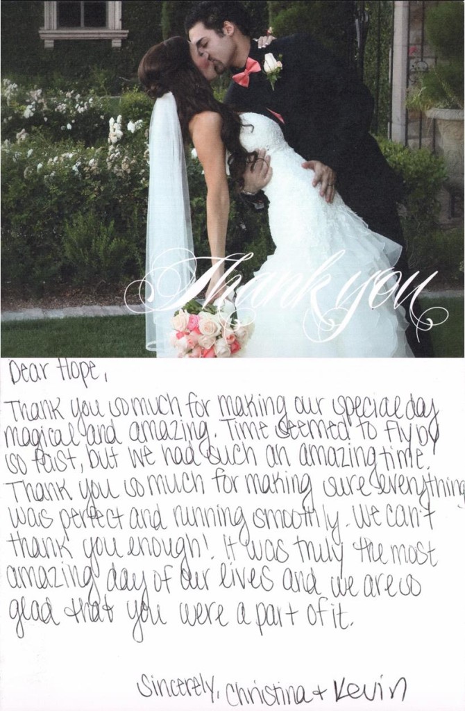 Christina & Kevin Thank You 5-10-15